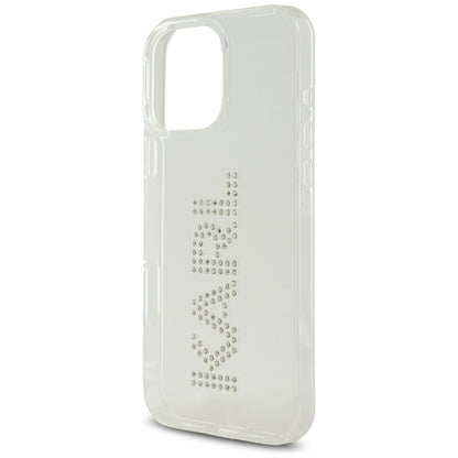 Deksel for Apple iPhone 16 Pro, Karl Lagerfeld, IML Rhinestones Transparent Logo, Gjennomsiktig