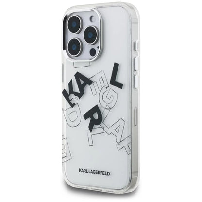 Deksel for Apple iPhone 16 Pro, Karl Lagerfeld, IML Sketched Graphic Logo, Gjennomsiktig