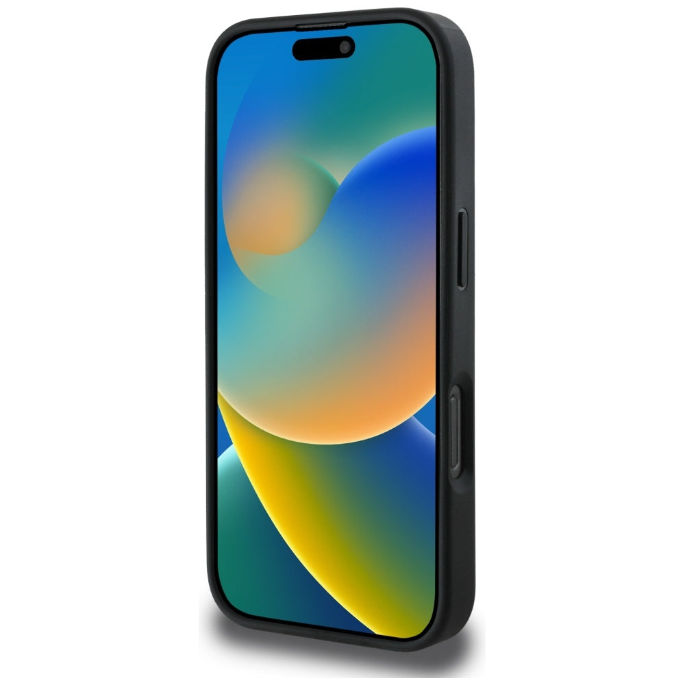 Deksel for Apple iPhone 16 Pro Max, Guess, 4G Grained Roses Big Logo, Svart