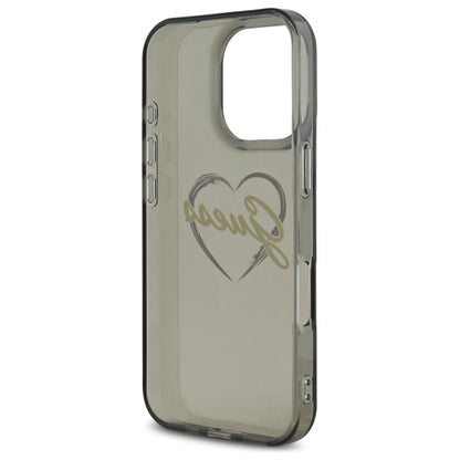Deksel for Apple iPhone 16 Pro Max, Guess, IML Heart, Svart