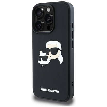 Deksel for Apple iPhone 16 Pro Max, Karl Lagerfeld, 3D Rubber Karl & Choupette, Svart