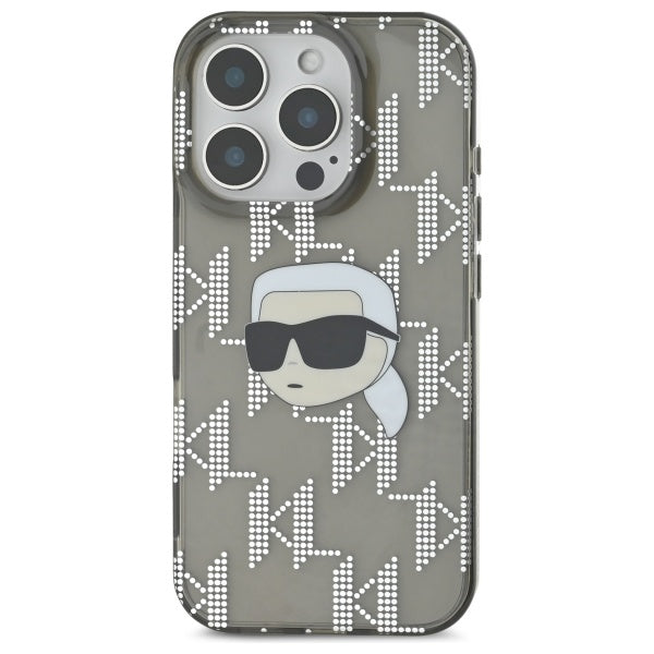 Deksel for Apple iPhone 16 Pro Max, Karl Lagerfeld, IML Luxury Electroplated Karl's Head, Svart