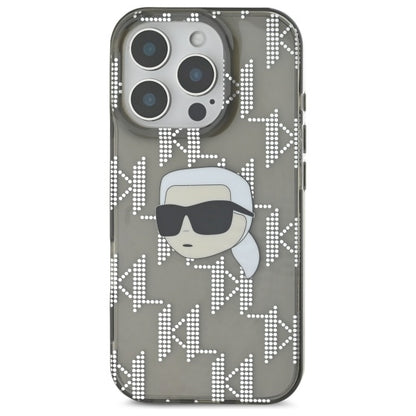 Deksel for Apple iPhone 16 Pro Max, Karl Lagerfeld, IML Luxury Electroplated Karl's Head, Svart