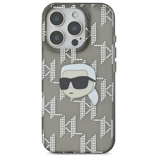Deksel for Apple iPhone 16 Pro Max, Karl Lagerfeld, IML Luxury Electroplated Karl's Head, Svart