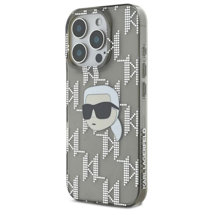 Deksel for Apple iPhone 16 Pro Max, Karl Lagerfeld, IML Luxury Electroplated Karl's Head, Svart