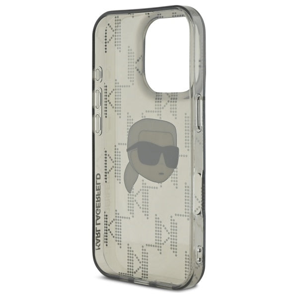 Deksel for Apple iPhone 16 Pro Max, Karl Lagerfeld, IML Luxury Electroplated Karl's Head, Svart