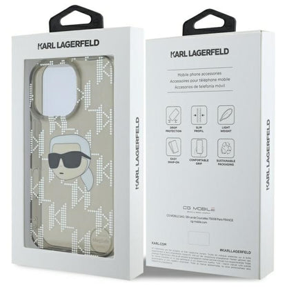 Deksel for Apple iPhone 16 Pro Max, Karl Lagerfeld, IML Luxury Electroplated Karl's Head, Svart