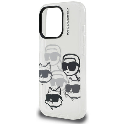Deksel for Apple iPhone 16 Pro Max, Karl Lagerfeld, IML Luxury Multi Head Pattern, Transparent