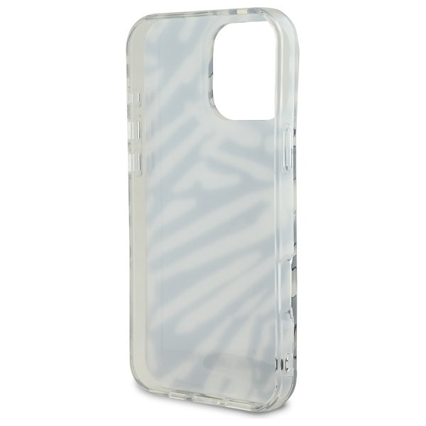 Deksel for Apple iPhone 16 Pro Max, Karl Lagerfeld, IML Luxury Zebra Pattern with Strap, Svart