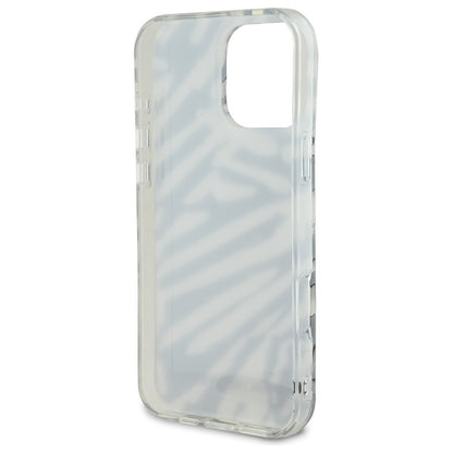 Deksel for Apple iPhone 16 Pro Max, Karl Lagerfeld, IML Luxury Zebra Pattern with Strap, Svart