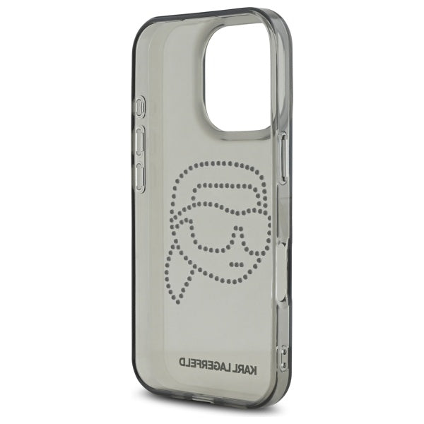 Deksel for Apple iPhone 16 Pro Max, Karl Lagerfeld, IML Rhinestones Karl's Head, Svart