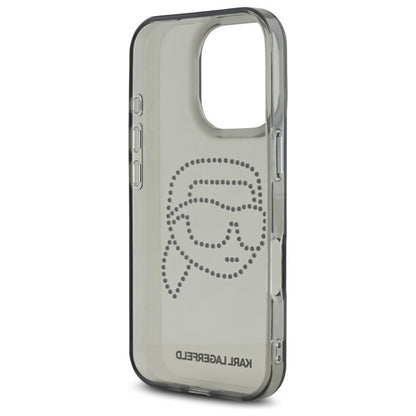 Deksel for Apple iPhone 16 Pro Max, Karl Lagerfeld, IML Rhinestones Karl's Head, Svart