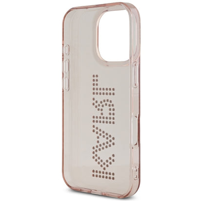 Deksel for Apple iPhone 16 Pro Max, Karl Lagerfeld, IML Rhinestones Pink Logo, Rosa