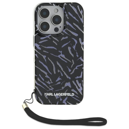 Deksel for Apple iPhone 16 Pro Max, Karl Lagerfeld, Zebra with Cord Strap, Lilla