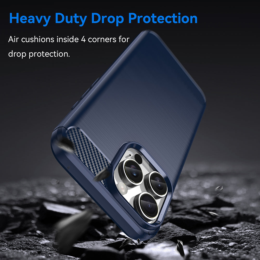 Deksel for Apple iPhone 16 Pro Max, Techsuit, Karbon, Blå