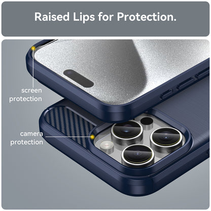 Deksel for Apple iPhone 16 Pro Max, Techsuit, Karbon, Blå