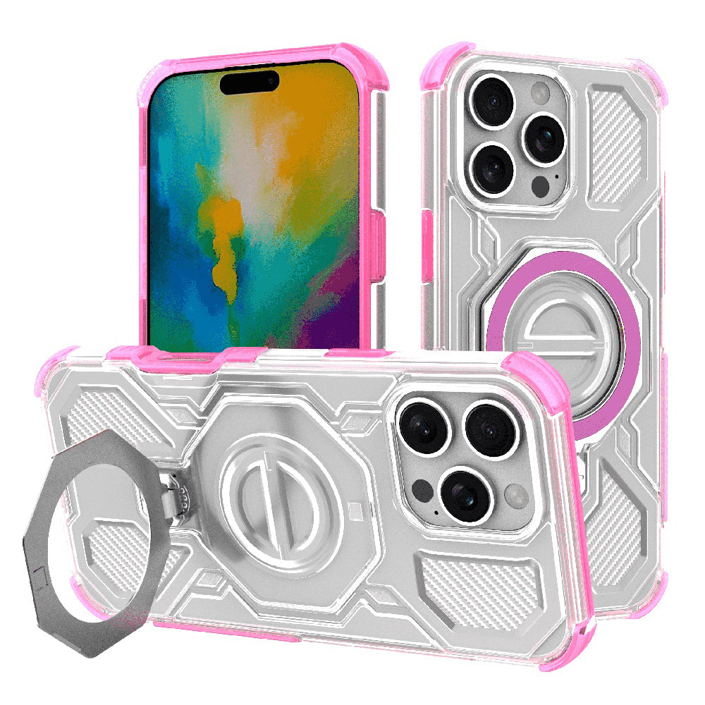 Deksel for Apple iPhone 16 Pro Max, Techsuit, Carbon Shield Pro, Rosa