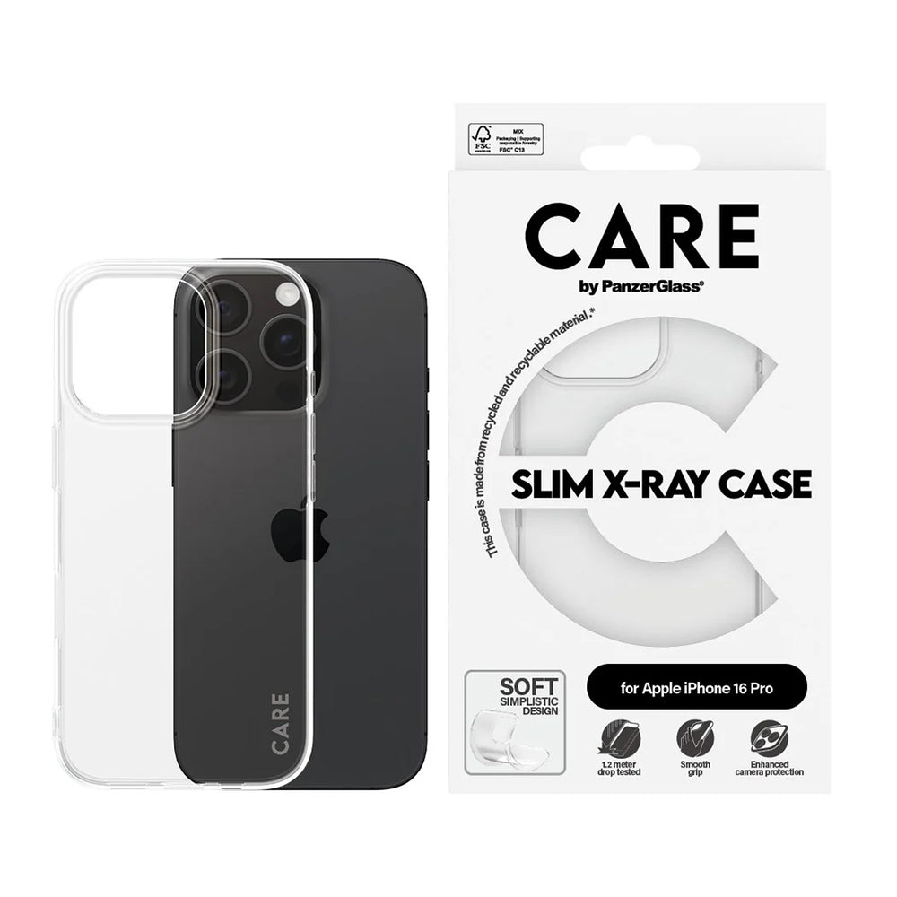 Deksel for Apple iPhone 16 Pro, PanzerGlass, Care Fashionable, Gjennomsiktig