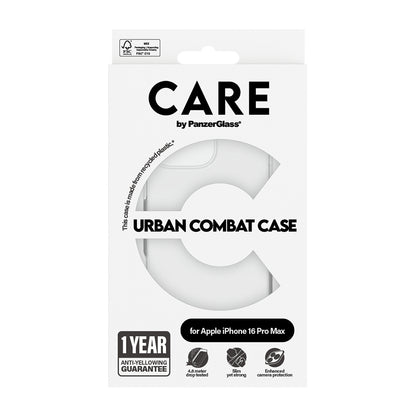 Deksel for Apple iPhone 16 Pro, PanzerGlass, Care Urban Combat, Gjennomsiktig