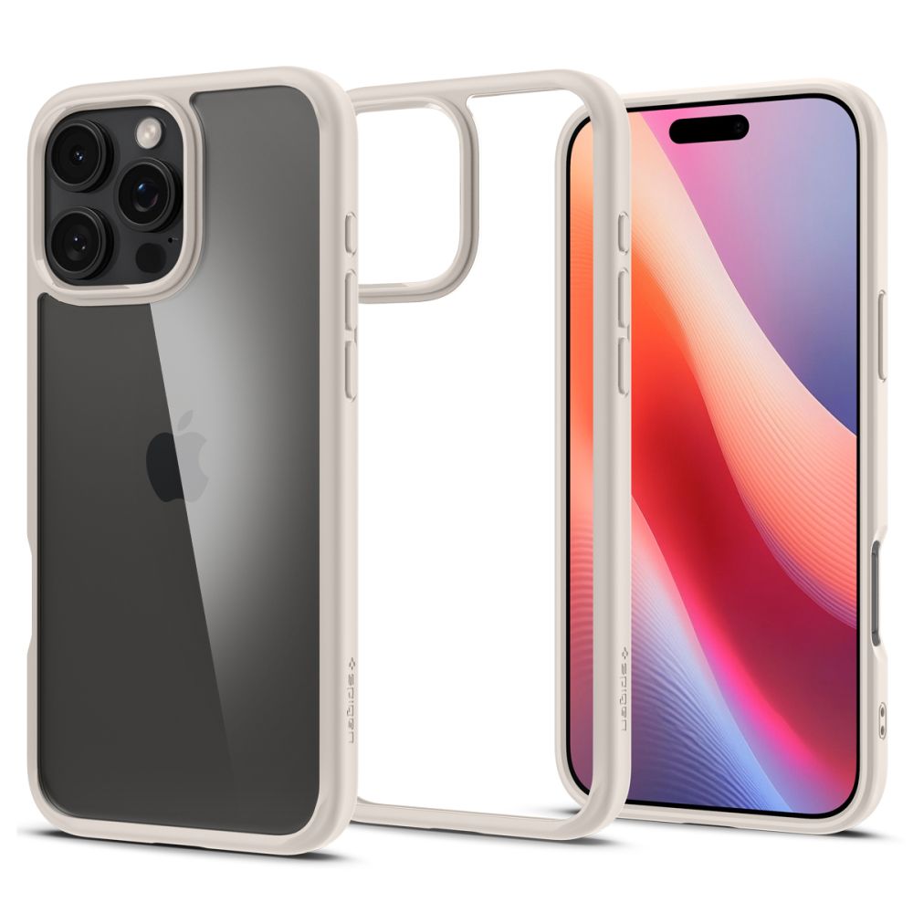 Deksel for Apple iPhone 16 Pro, Spigen, Ultra Hybrid, Beige ACS08127