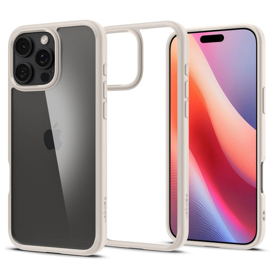 Deksel for Apple iPhone 16 Pro, Spigen, Ultra Hybrid, Beige ACS08127