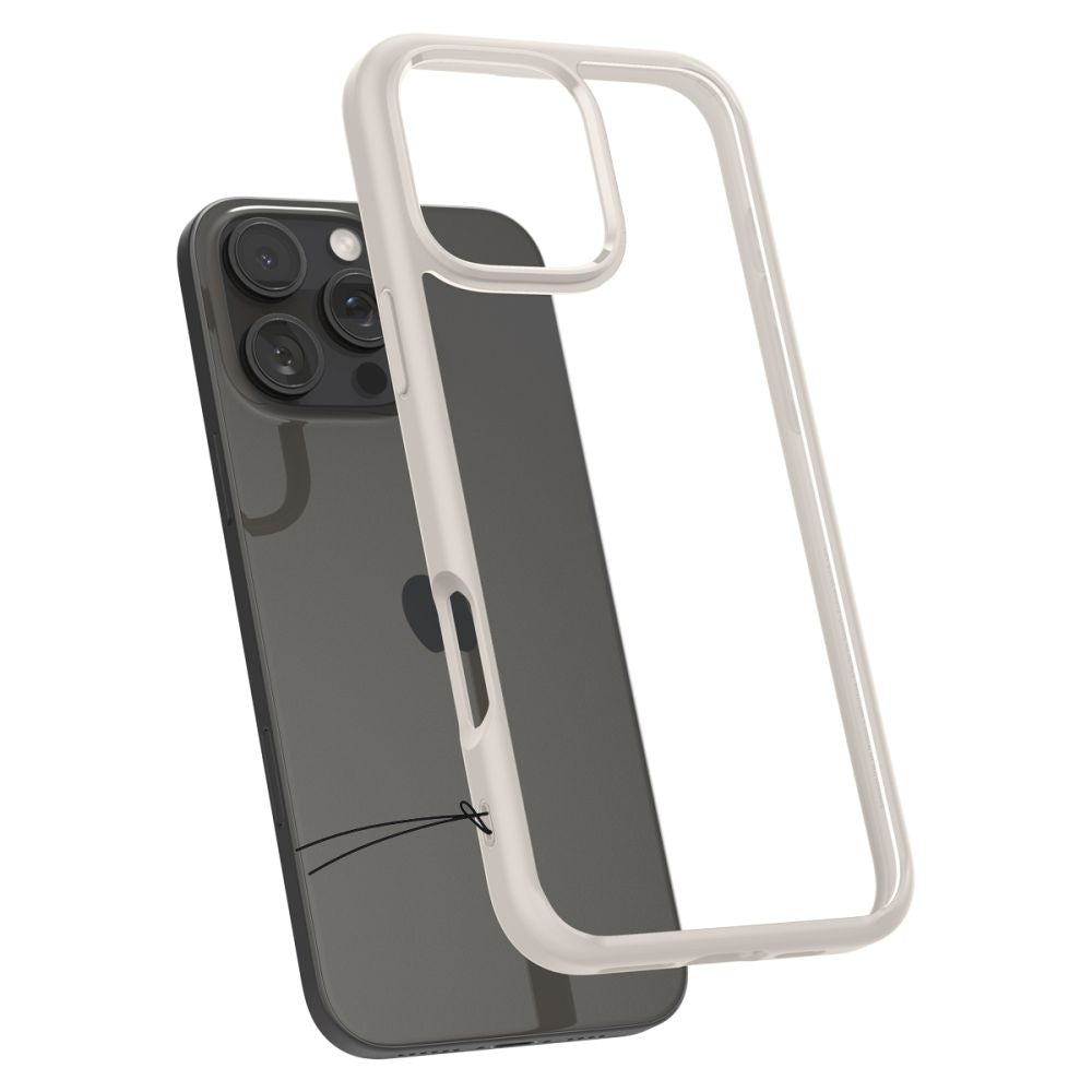Deksel for Apple iPhone 16 Pro, Spigen, Ultra Hybrid, Beige ACS08127