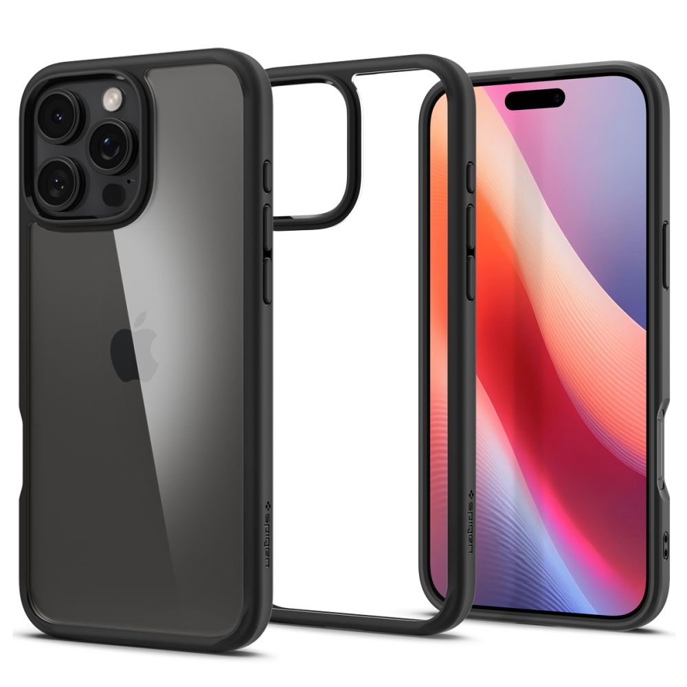 Deksel for Apple iPhone 16 Pro, Spigen, Ultra Hybrid, Matt Svart