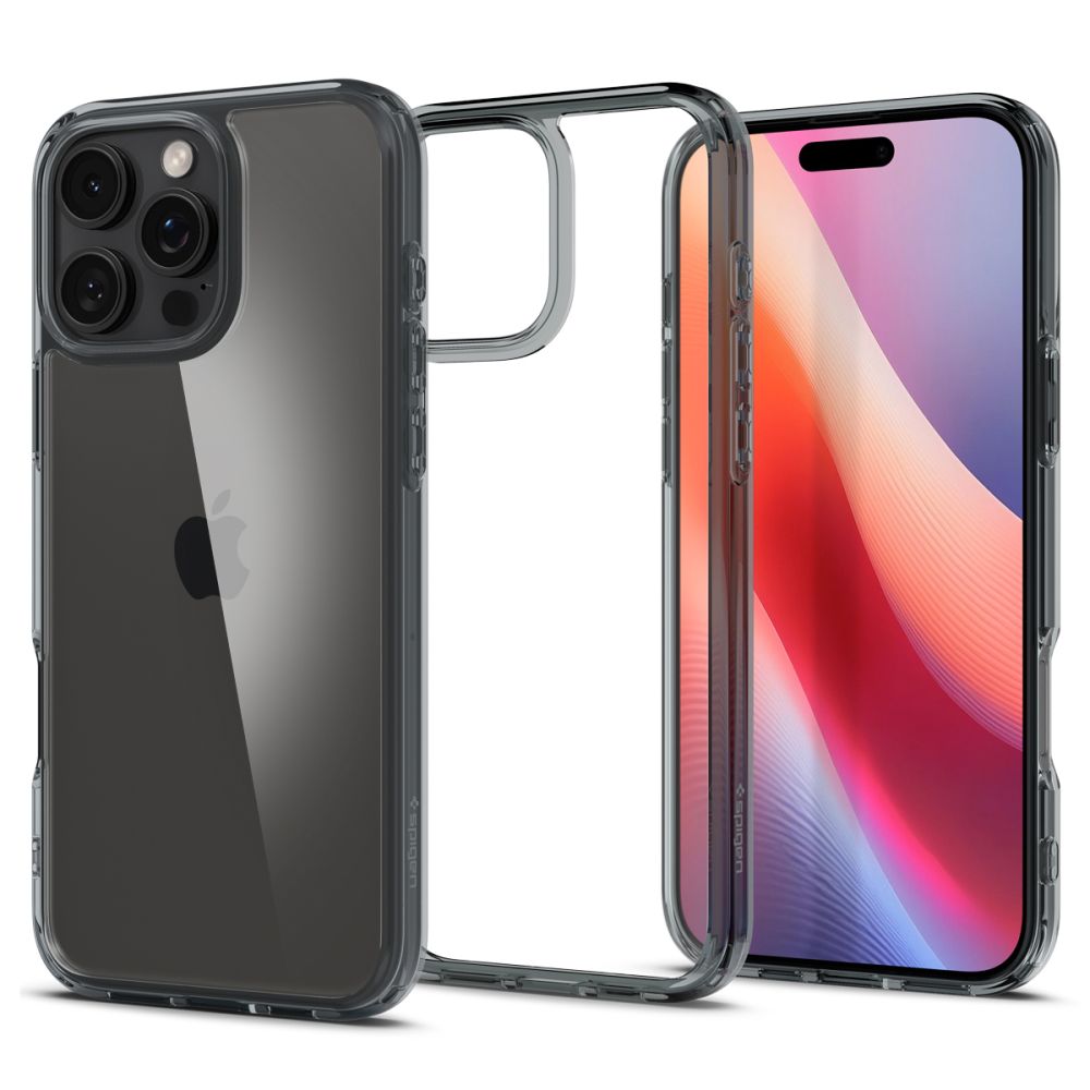 Deksel for Apple iPhone 16 Pro, Spigen, Ultra Hybrid, Røykfarget ACS08123