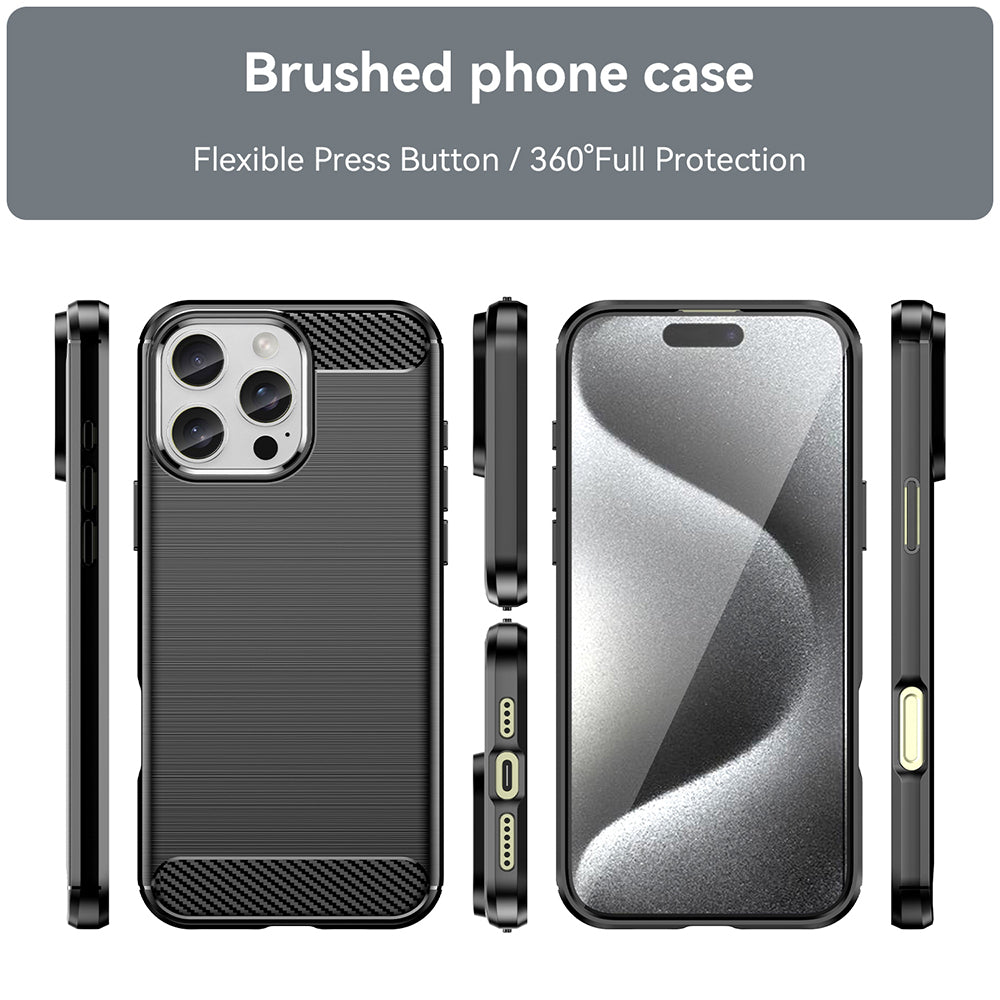 Deksel for Apple iPhone 16 Pro, Techsuit, Karbon, Svart