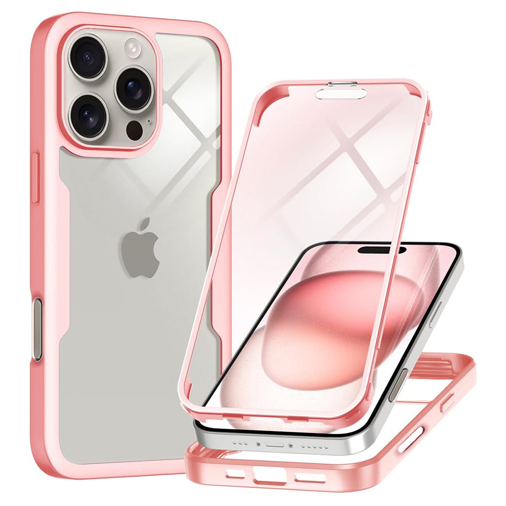 Deksel for Apple iPhone 16 Pro, Techsuit, ColorVerse 360, Rosa