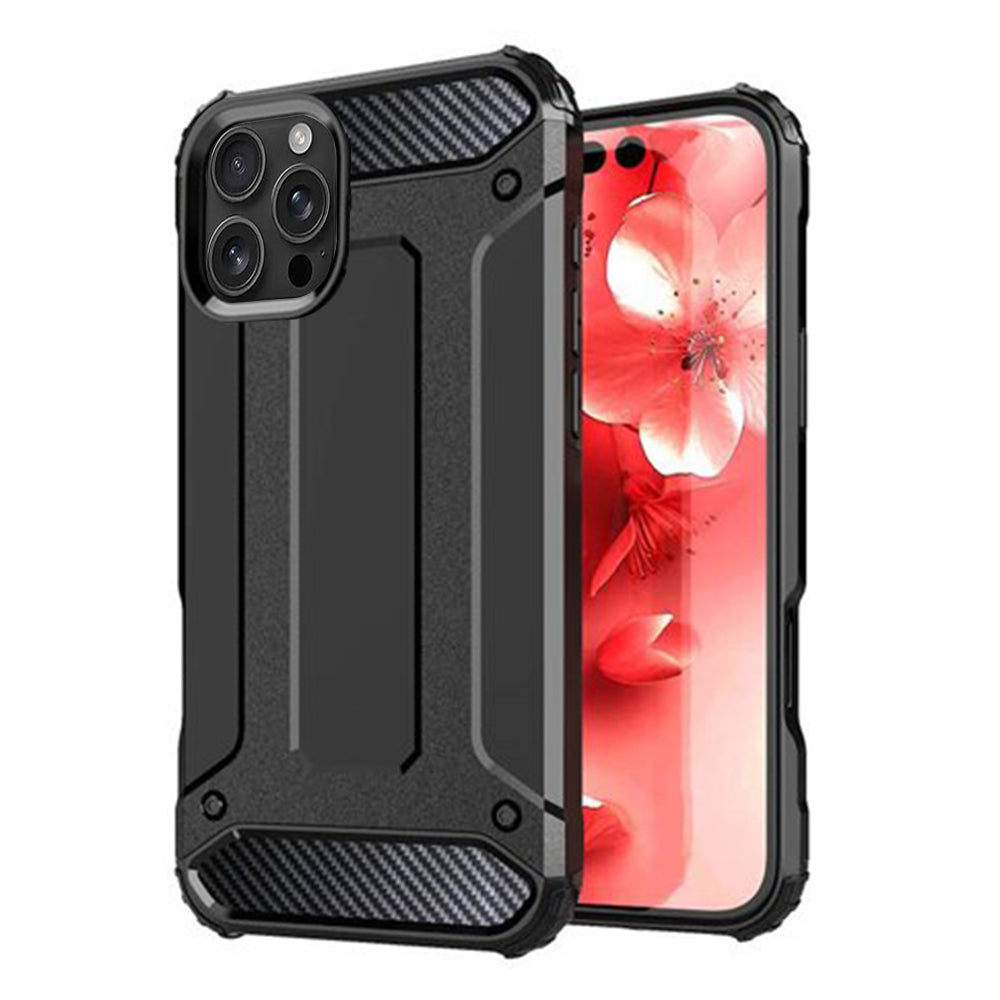 Deksel for Apple iPhone 16 Pro, Techsuit, Hybrid Armor, Svart