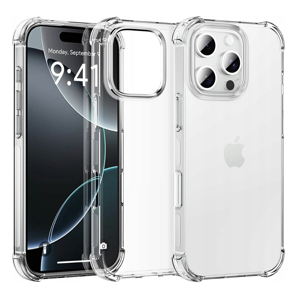 Deksel for Apple iPhone 16 Pro, Techsuit, Støtsikker Klar (Stor Linsehull), Transparent