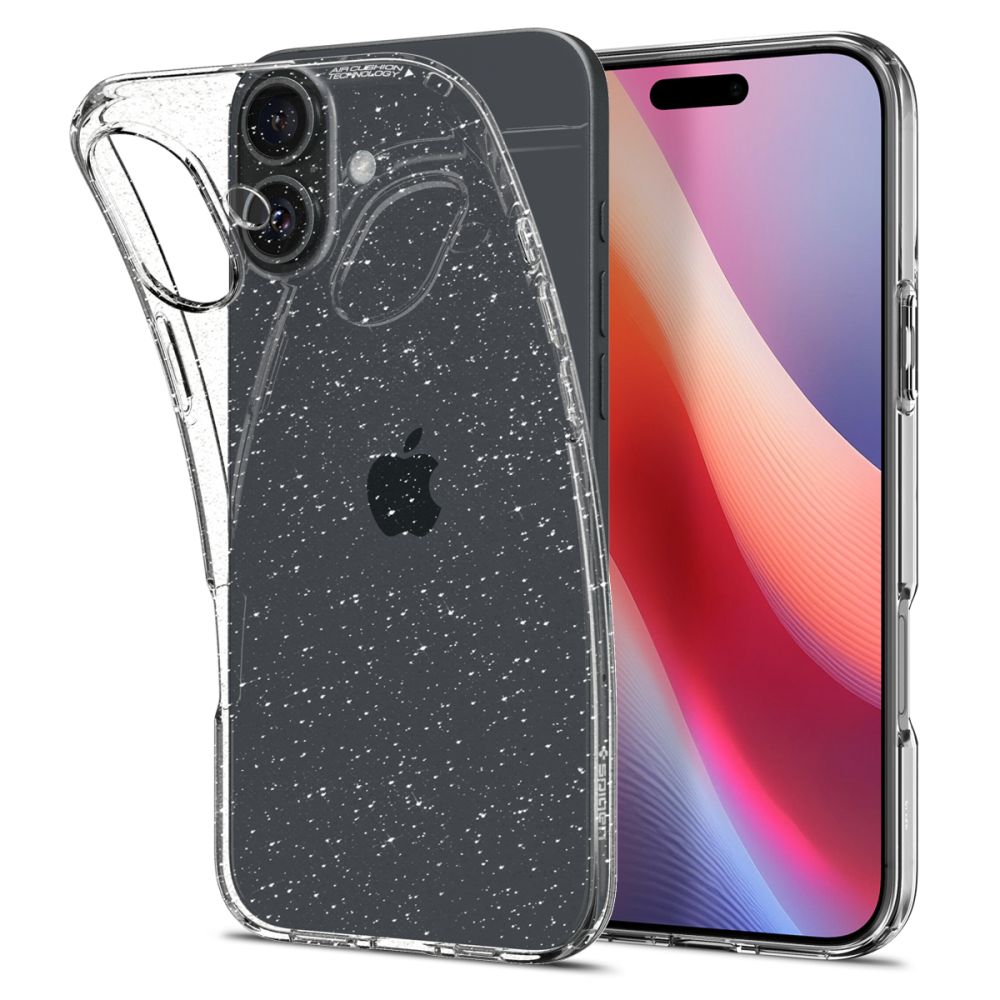Deksel til Apple iPhone 16, Spigen, Liquid Crystal Glitter, Transparent ACS08192