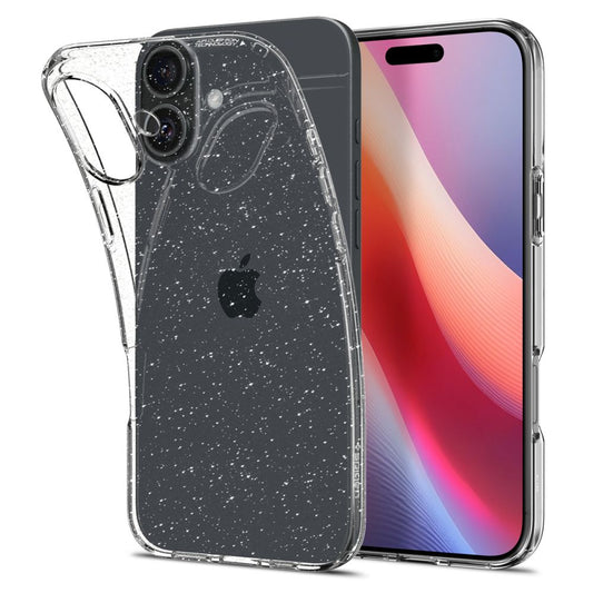Deksel til Apple iPhone 16, Spigen, Liquid Crystal Glitter, Transparent ACS08192
