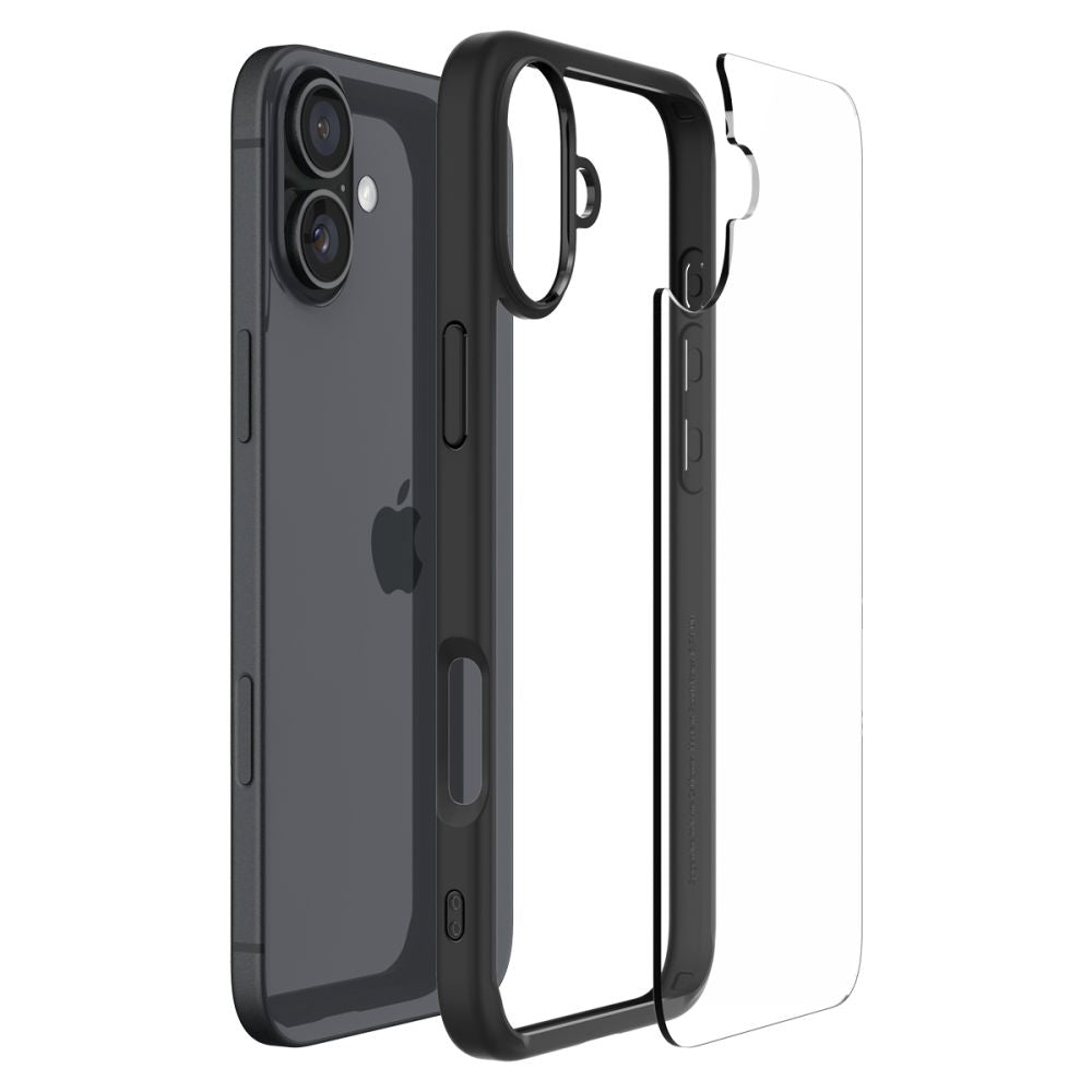 Deksel for Apple iPhone 16, Spigen, Ultra Hybrid, Matt Svart ACS08201