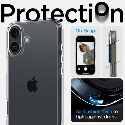 Deksel for Apple iPhone 16, Spigen, Ultra Hybrid, Transparent