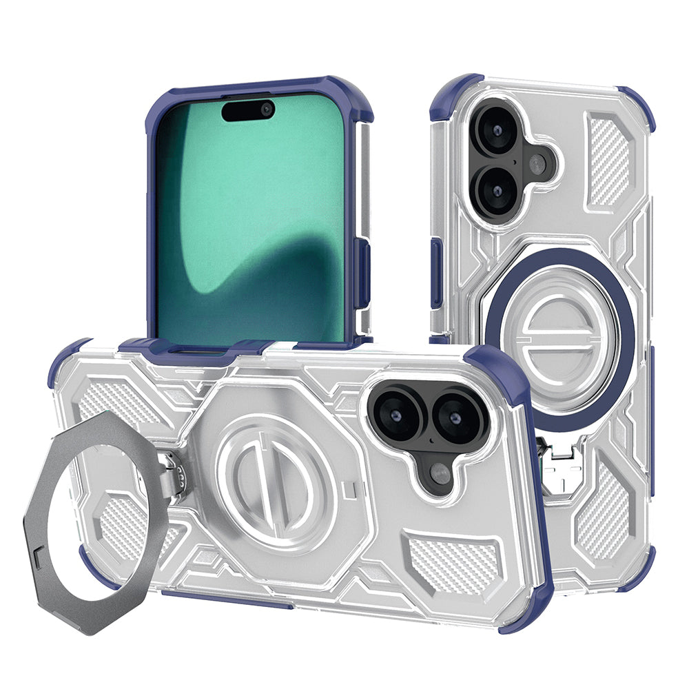 Deksel for Apple iPhone 16, Techsuit, Carbon Shield Pro, Blå