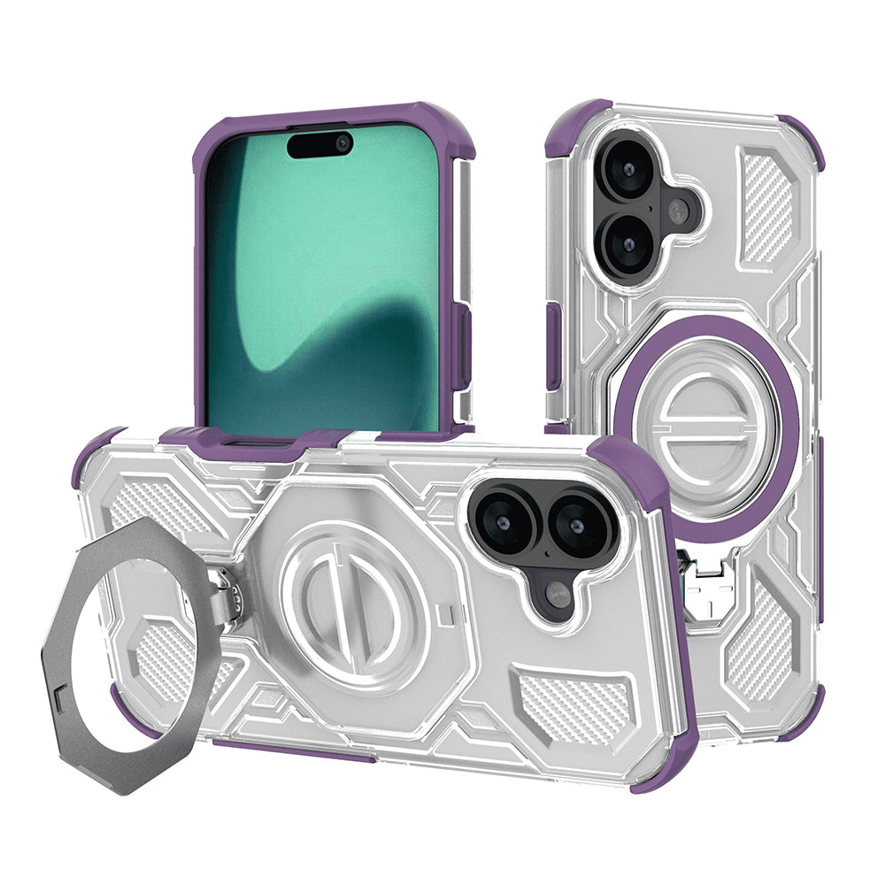 Deksel for Apple iPhone 16, Techsuit, Carbon Shield Pro, Lilla
