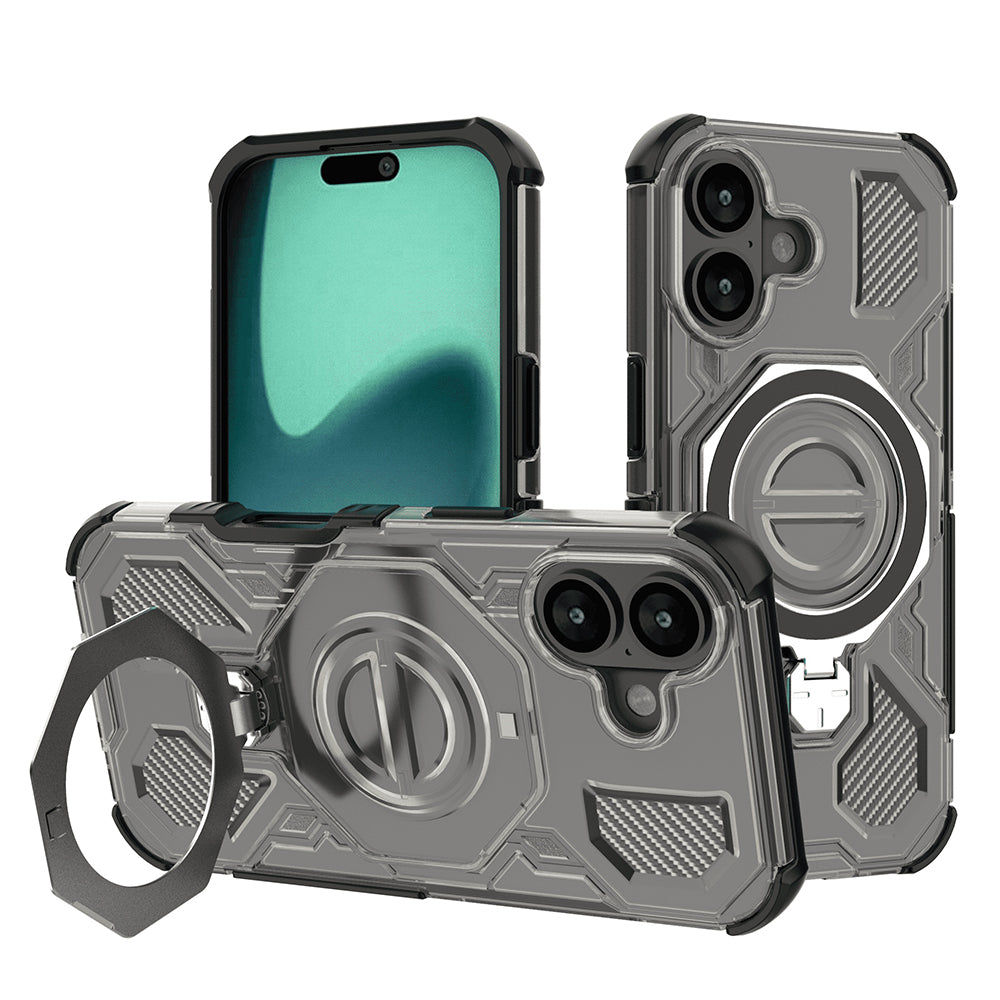 Deksel for Apple iPhone 16, Techsuit, Carbon Shield Pro, Røykfarget