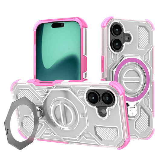 Deksel for Apple iPhone 16, Techsuit, Carbon Shield Pro, Rosa