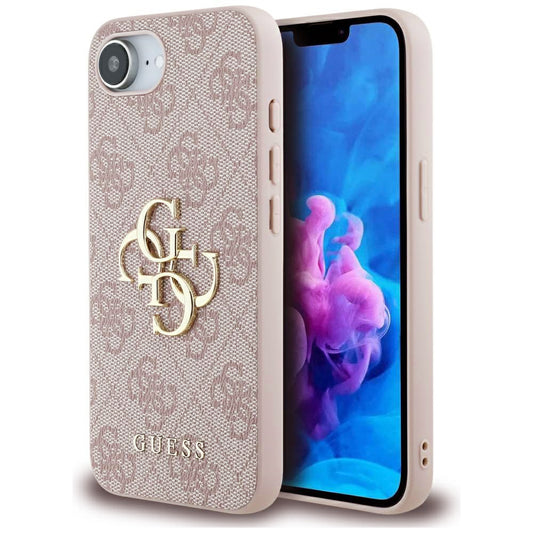 Deksel for Apple iPhone 16e, Guess, 4G Big Logo, Rosa