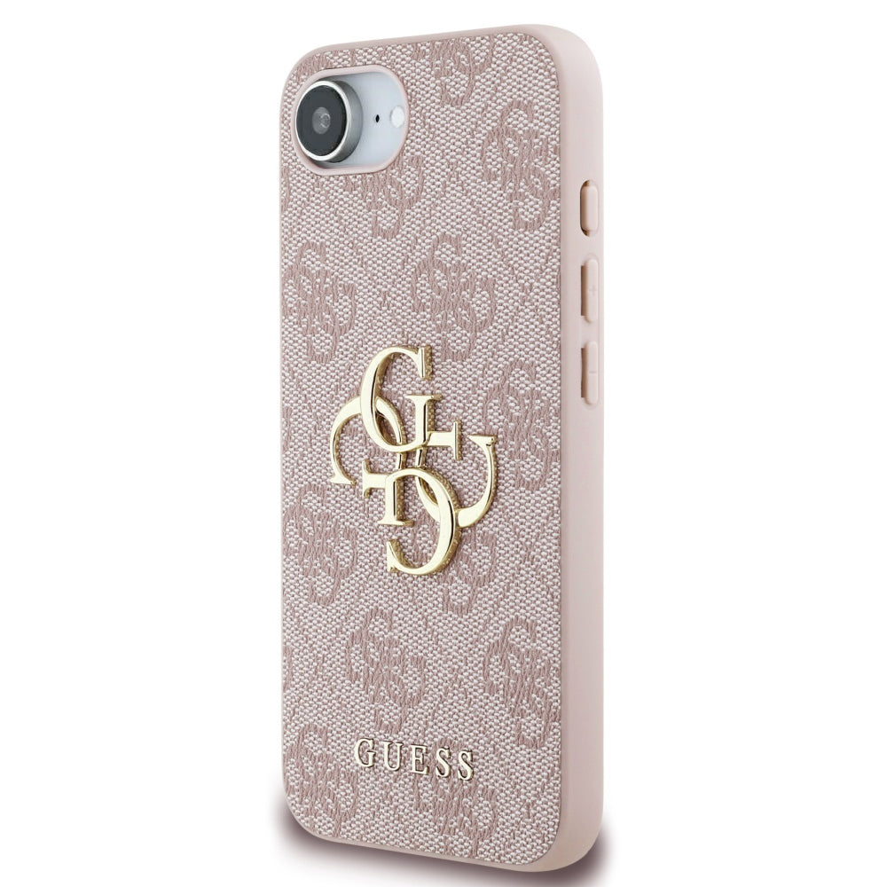 Deksel for Apple iPhone 16e, Guess, 4G Big Logo, Rosa