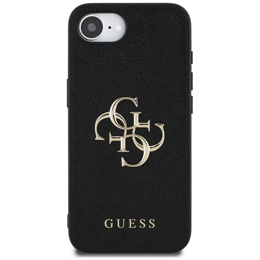 Deksel for Apple iPhone 16e, Guess, 4G Grained Big and Classic Logo, Svart