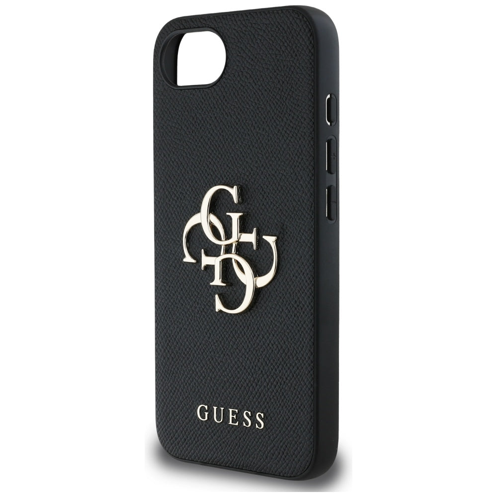Deksel for Apple iPhone 16e, Guess, 4G Grained Big and Classic Logo, Svart