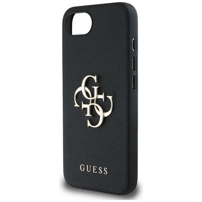 Deksel for Apple iPhone 16e, Guess, 4G Grained Big and Classic Logo, Svart