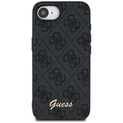 Deksel for Apple iPhone 16e, Guess, 4G Script Logo, Svart