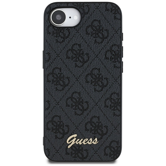 Deksel for Apple iPhone 16e, Guess, 4G Script Logo, Svart
