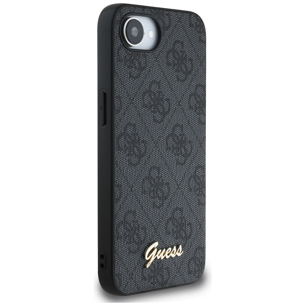 Deksel for Apple iPhone 16e, Guess, 4G Script Logo, Svart