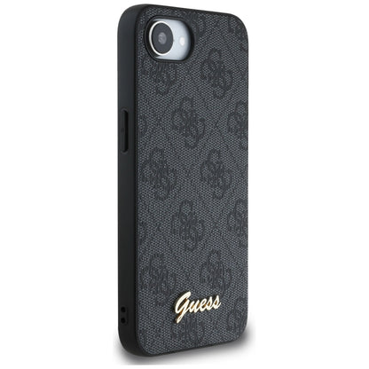 Deksel for Apple iPhone 16e, Guess, 4G Script Logo, Svart