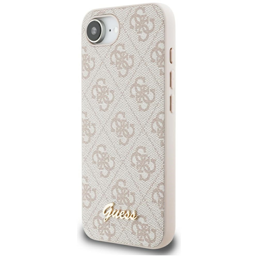 Deksel for Apple iPhone 16e, Guess, 4G Script Logo, Rosa
